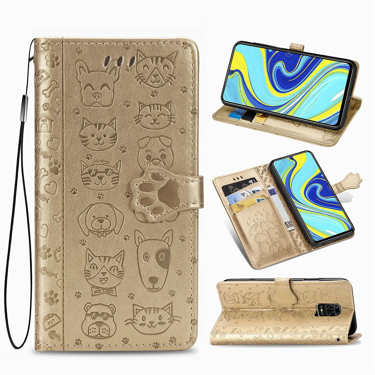 Кожаный чехол-бумажник с откидной крышкой для Xiaomi Redmi Note 9 Pro Max s 8 T A 8A 7 7A K30 Note8t Note9 S