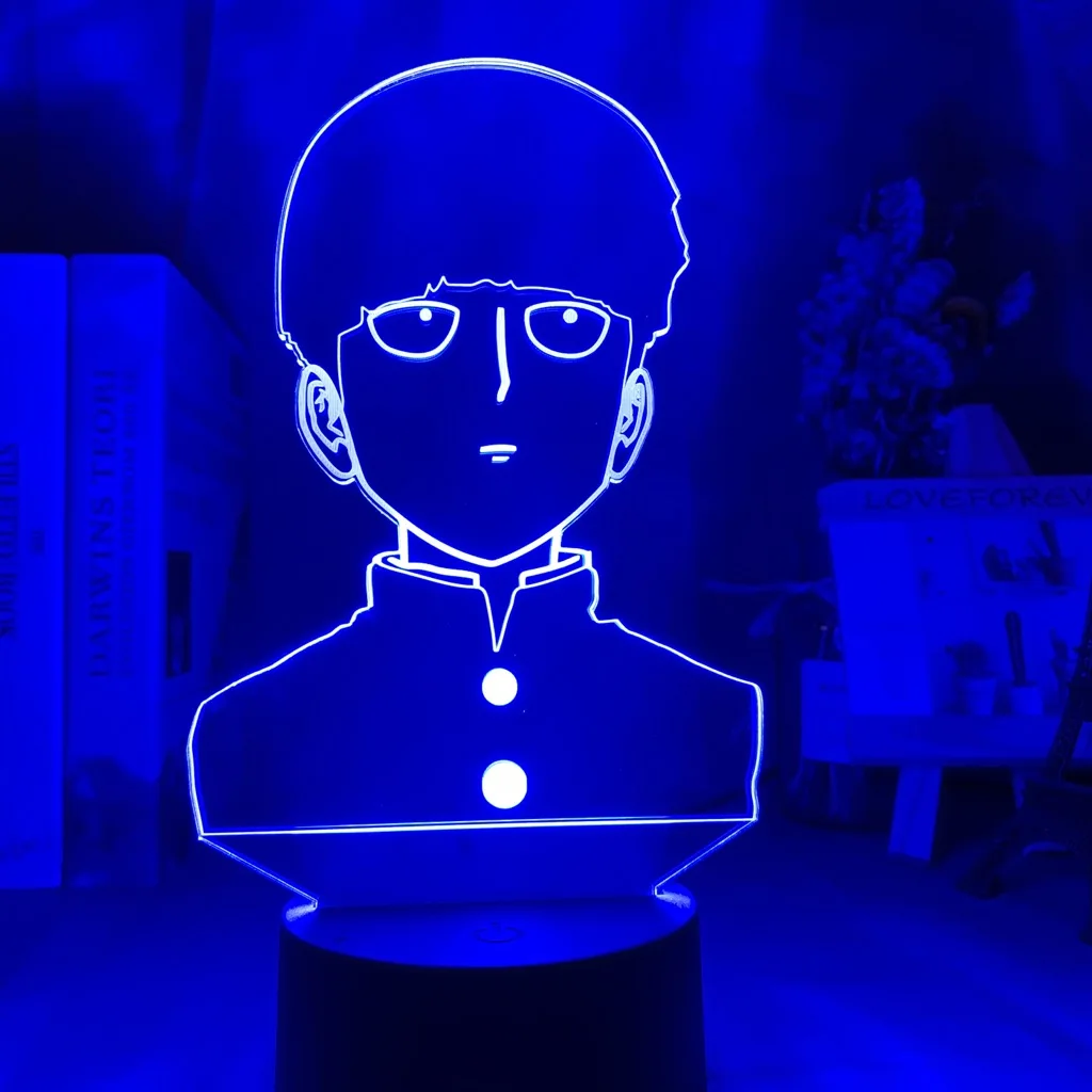 3d лампа аниме Mob Psycho 100 Shigeo фигурка ночник для детей Детская спальня декоративная атмосфера красочная настольная лампа Usb подарок