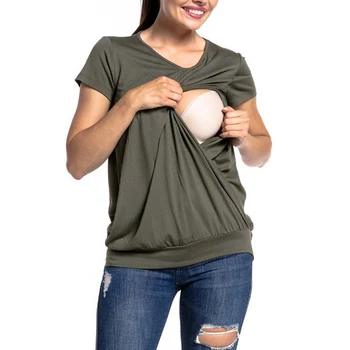 Maternity Tops Women's Comfy Short Sleeve Nursing Tunic for Breastfeeding T-Shirt Pregnant Pregnancy Womens Clothing Mom #2022 3