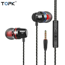 TOPK F16 наушники со встроенным микрофоном 3,5 мм наушники-вкладыши проводные наушники для iPhone Xiaomi samsung huawei Phone