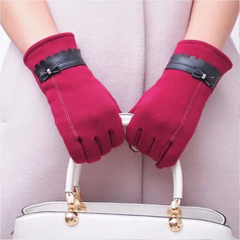 

Winter Female Gloves Women Bowknot Phone Touch Screen Gloves Warm Wrist Mittens Gloves Mittens Wholesale