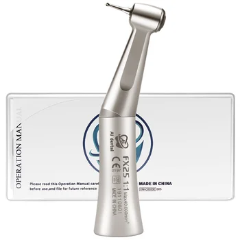 

Dental contra angle handpiece air motor FX25 1:1 low speed push button external water spray with ball bearing
