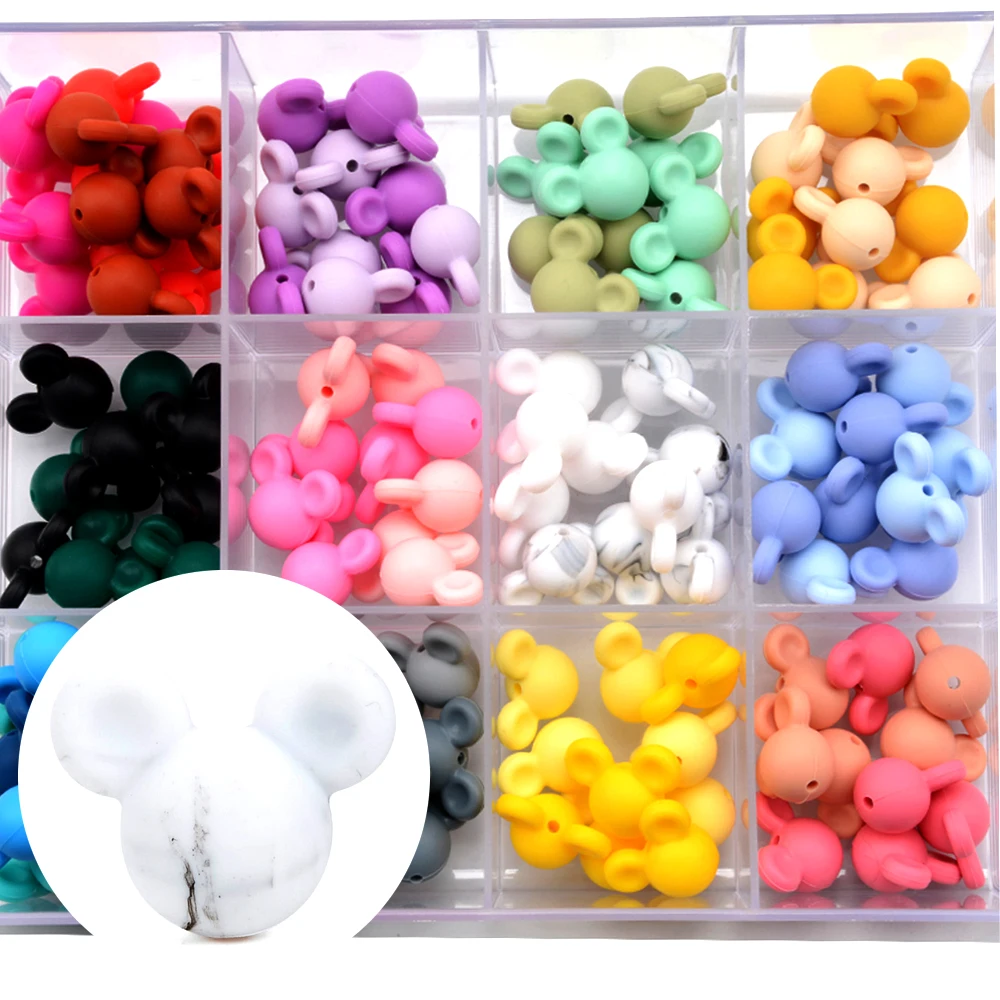 

More Colorful Chew Necklace Bracelet Silicone Beads Teething Beads Cartoon Model Baby Teether Jewelry Accessories For DIY Making