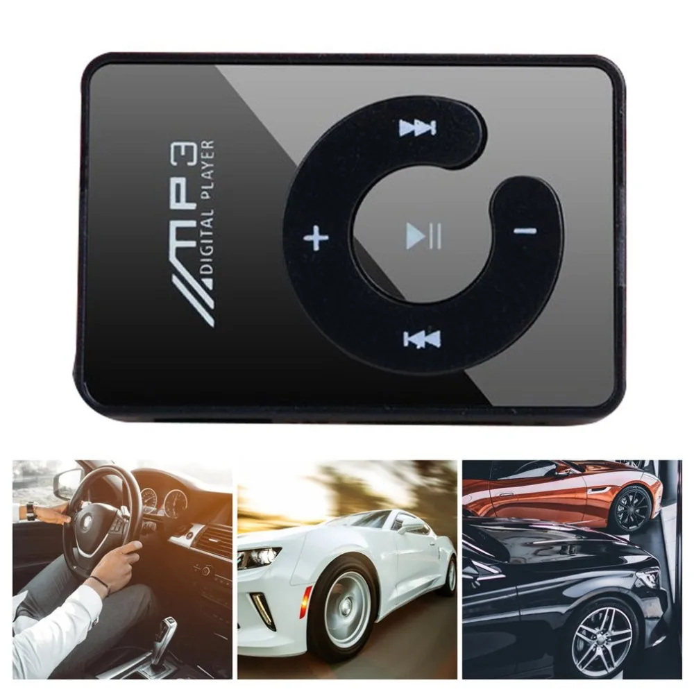 Мини MP3-плеер с зажимом, поддержка 32 ГБ, Micro SD, TF карта, стильный дизайн, спортивный зеркальный портативный mp3-плеер, мини