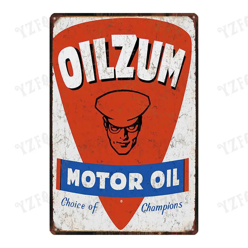 DU-4128 Vintage Motor Oil Metal Sign Lion Tin Plate Wall Bar Home Art Garage Gas Station Car Decor Cuadros 30X20CM DU-4106A - Color: DU-4128