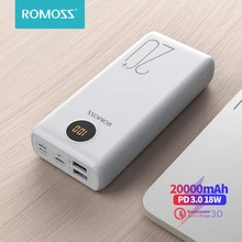 ROMOSS SW20PS + batterie d'alimentation 20000 mAh USB C rapide 20000 mAh Powerbank chargeur de batterie externe Portable pour Xiaomi Mi iPhone Huawei