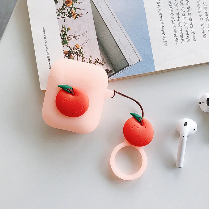 Фрукты Клубника персик авокадо наушники крышка для airpods 2 Чехол для Apple беспроводной Bluetooth наушники защитный чехол мягкий