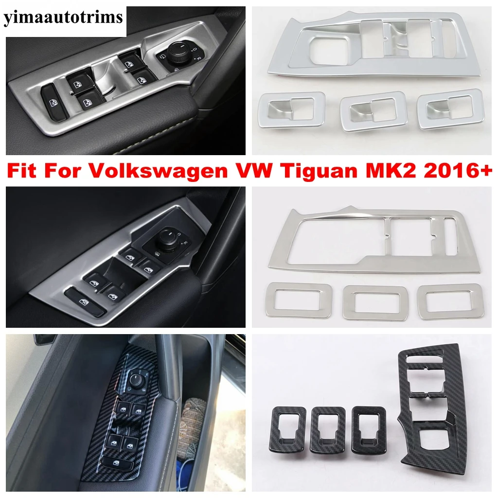 

Door Armrest Window Glass Lift Button Panel Frame Cover Trim For Volkswagen VW Tiguan MK2 2016 - 2022 Car Accessories Interior