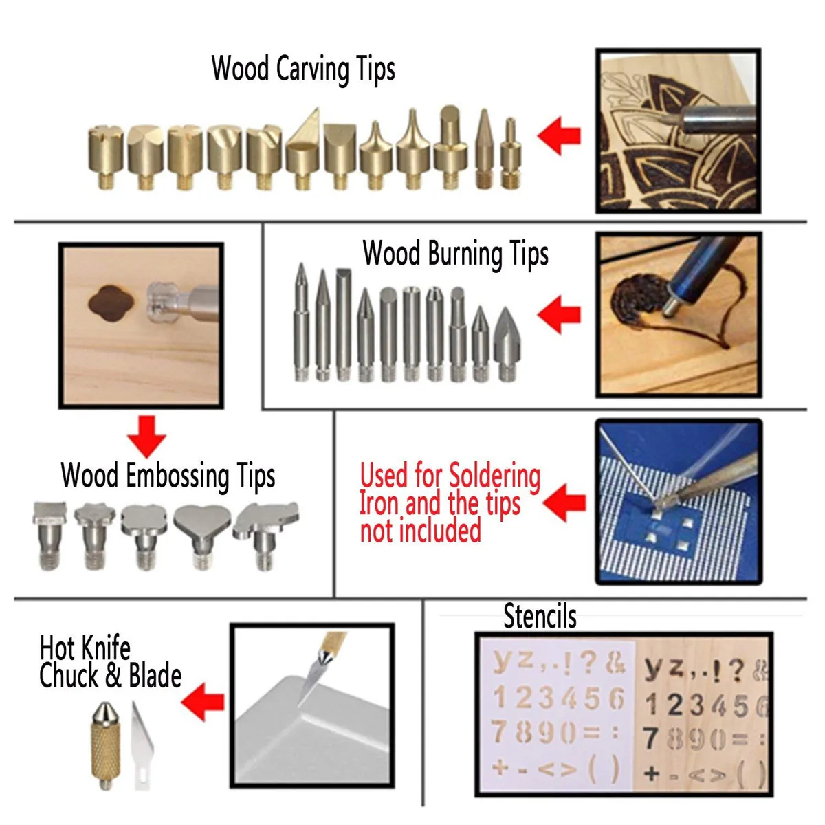 Soldering Iron Carving 60W Adjustable Pyrography Tool Wood Embossing Burning Solder Pen Set Welding 36 Tips Kit Pyrography Tools