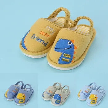 

Kids Shoes girls Toddler Baby Boys Girls Unisex Cartoon Dinosaur Shoes Warm Home Slippers Slides zapatos niña детская обувь