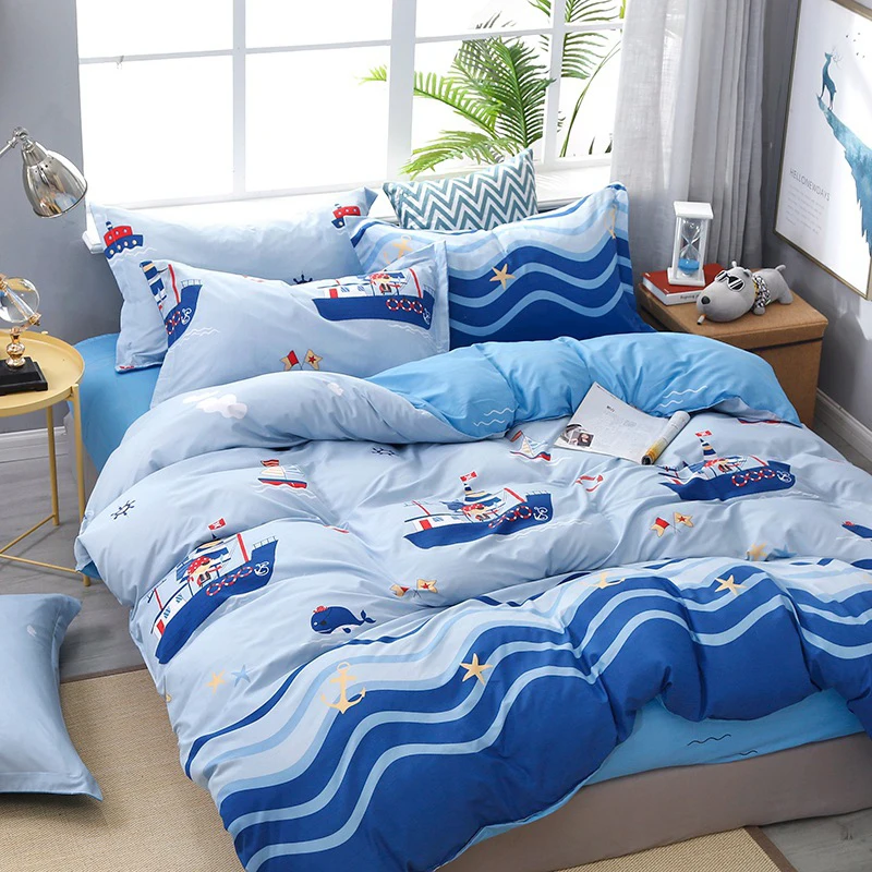 

Factory Direct Autumn Cotton Naked Sleep Four-Piece Single Double Kit Bed Textile Supplies Simple Fashion Series Kit 4 Size