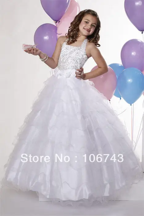 Gratis Verzending 2016 Ontwerp Witte Jurk Custom Size Sequin Trim Natuurlijke Pageant Jurken Voor Meisje Hoge Kwaliteit Bloem Meisje Jurken Gratis Verzending 2016 Ontwerp Witte Jurk Custom Size Sequin Trim Natuurlijke Pageant Jurken Voor Meisje Hoge Kwaliteit Bloem Meisje Jurken