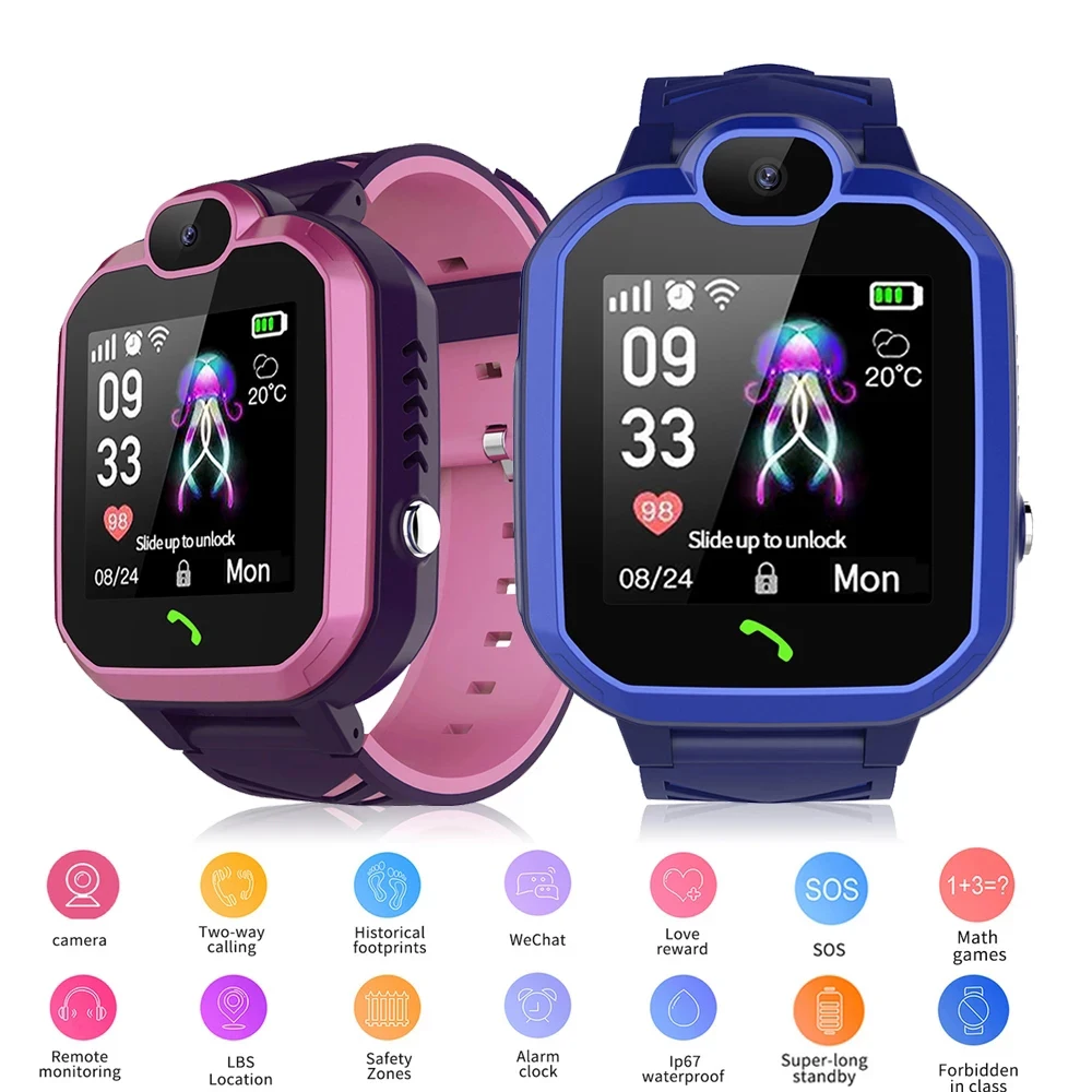 

Детские Смарт-часы H1, часы с SOS-телефоном, Смарт-часы для детей с Sim-картой, фото, водонепроницаемые, IP67, подарок для детей, для IOS, Android vs