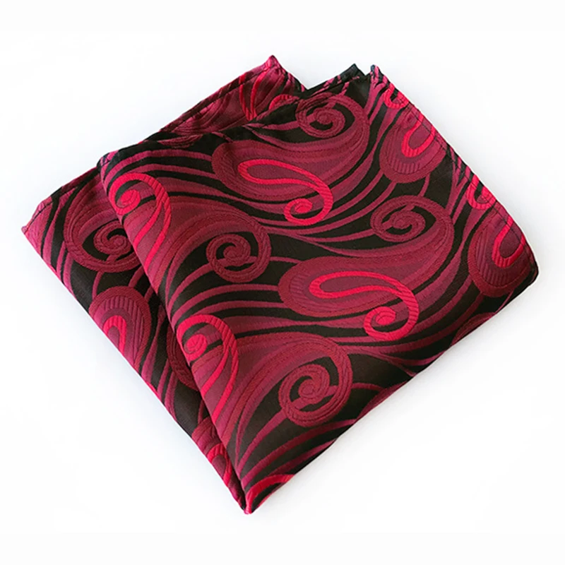 Pocket Square Men's Classic Red Purple Print Dot Silk Handkerchiefs Business Casual Wedding Gift