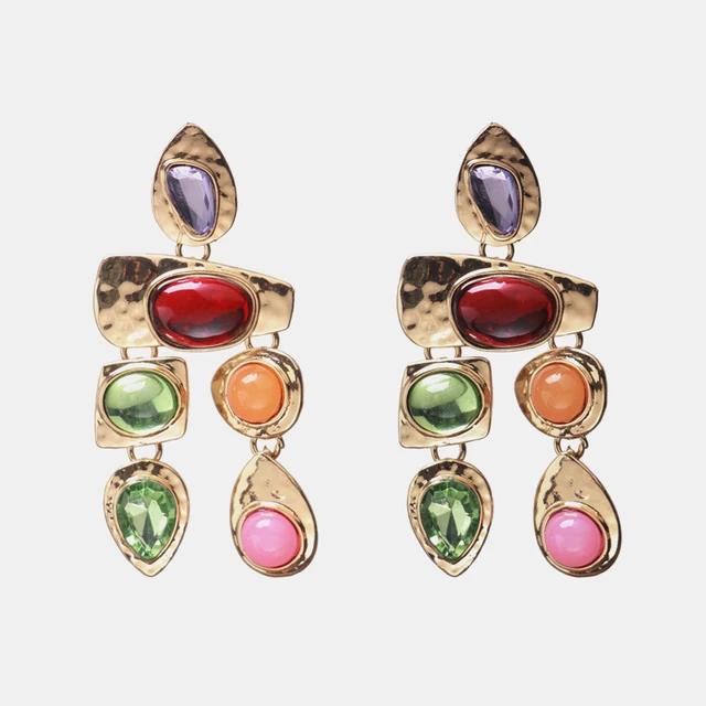 Ztech New Korea Fashion Pink Resin Beaded Drop Earrings For Women Girls ZA Wedding Jewelry 30 Designs Dangle Statement Bijoux E1988