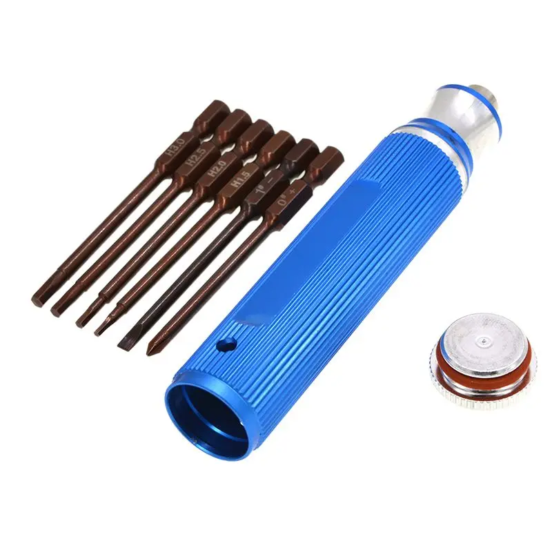 

6 in 1 Hex Screwdriver Repair Tools 1.5/2.0/2.5/3.0mm/+/- Type for RC Helicopter