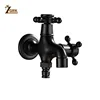 ZGRK High quality Black Oil Rubbed Bronze double using washing machine faucet bathroom corner faucet tap garden outdoor mixer ► Photo 2/6