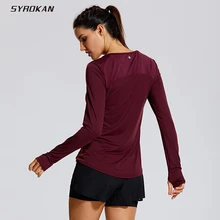 SYROKAN женская футболка с длинным рукавом для тренировок и бега