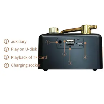 

T12 Phonograph Wireless Bluetooth Speaker Retro Wood Grain Mini Stereo Speaker