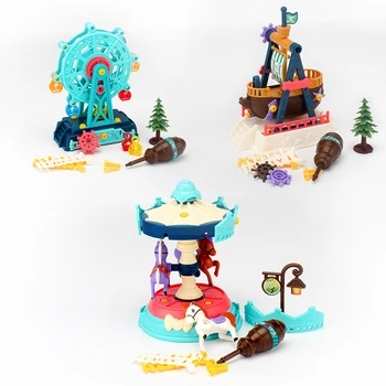 

Baby Carousel Ferris Wheel Pirate Ship DIY Building Blocks Removable Toys Music Early Education Educational Toys