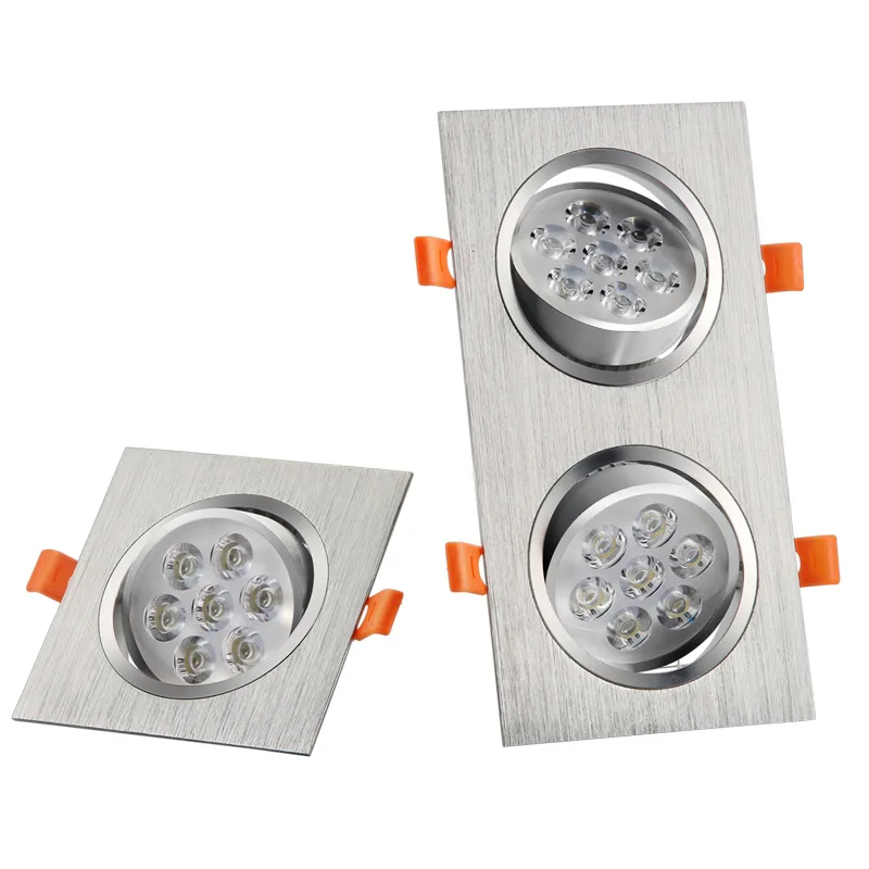 Фото Квадратный светодиодный светильник с регулируемой яркостью, 3 Вт, 5 Вт, 7 Вт, 9 Вт, 12 Вт, потолочный прожектор, встроенный светодиодный светильник COB, семейное Внутреннее освещение №5