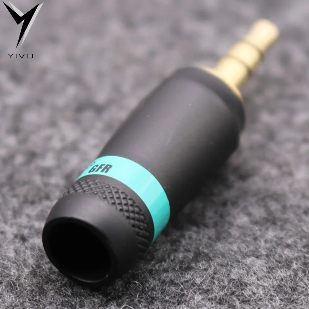 10pcs YIVO Hi end Gold Plated Audio Male Earphone Headphone plug 3 5mm 3 5 stereo 1 8 jack connector 6mm max Diameter for cable