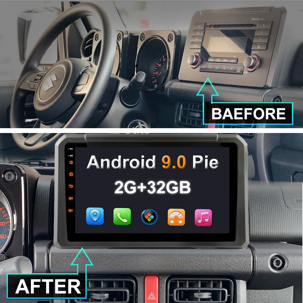 Yazh Android 9 0 Car Unit Multimedia For Suzuki Jimny Ute 19 With 9 0 2 5d Ips Display Carplay Android Auto Mirror Link Car Multimedia Player Aliexpress