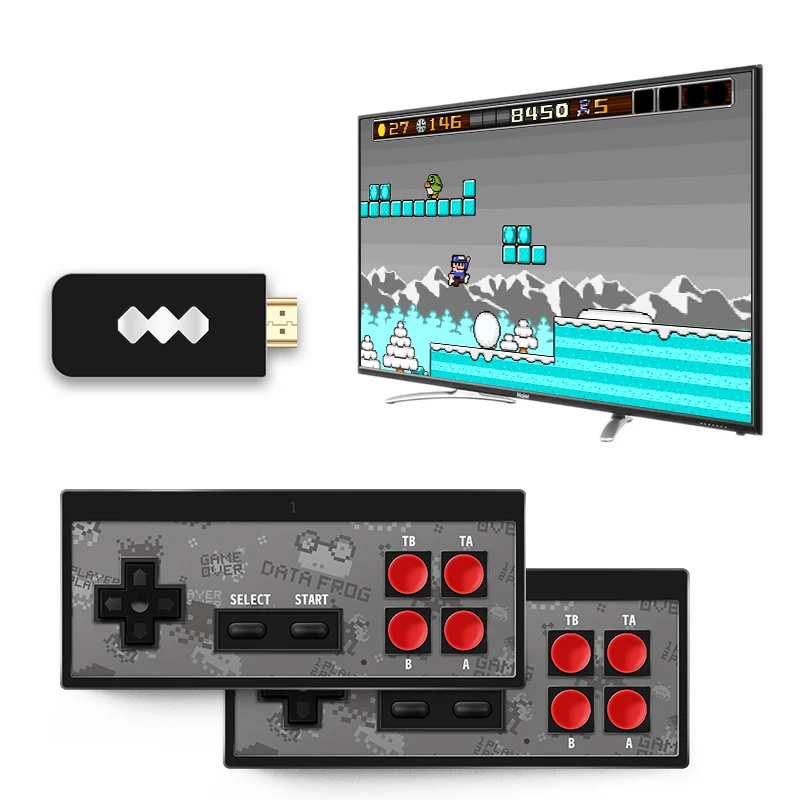 Беспроводная игровая Ретро консоль DATA FROG с USB 1400 встроенных классических игр NES