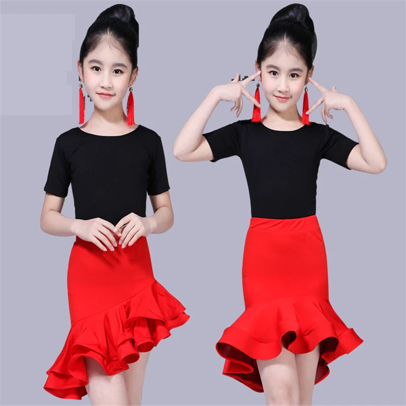 Falda de con volantes para niñas niños, vestido de baile latino desequilibrados, para práctica de salón, Tango y Salsa|Latín| - AliExpress