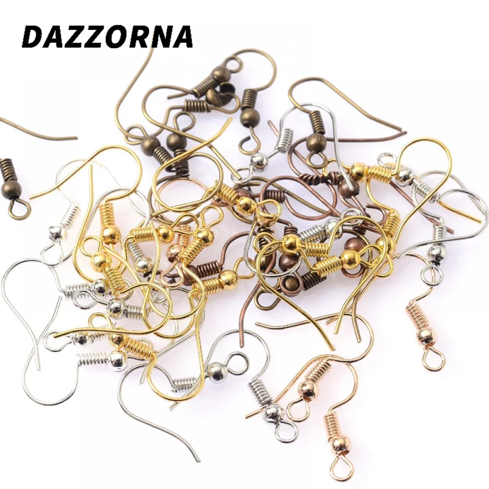 100Pcs 20x17mm Earrings Clasps Hooks Fittings Jewelry Making Supplies Gold Color Iron Hook Earwire DIY Earring Findings | Украшения и