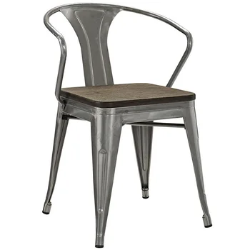 

Nordic solid wood dining table and chair modern minimalist back industrial wind loft iron cafe metal