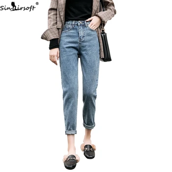 

Fashion Casual High Waist Women Jeans Mujer Woman Female Cotton Slim Straight Wild Hip Hop Denim Pants Women's Clothing Jean