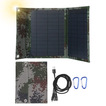 

120W 12V Monocrystalline Foldable Solar Panel with Dual USB Outputs Multi Multi Charger Cable Adapter Type-C/Micro USB Port
