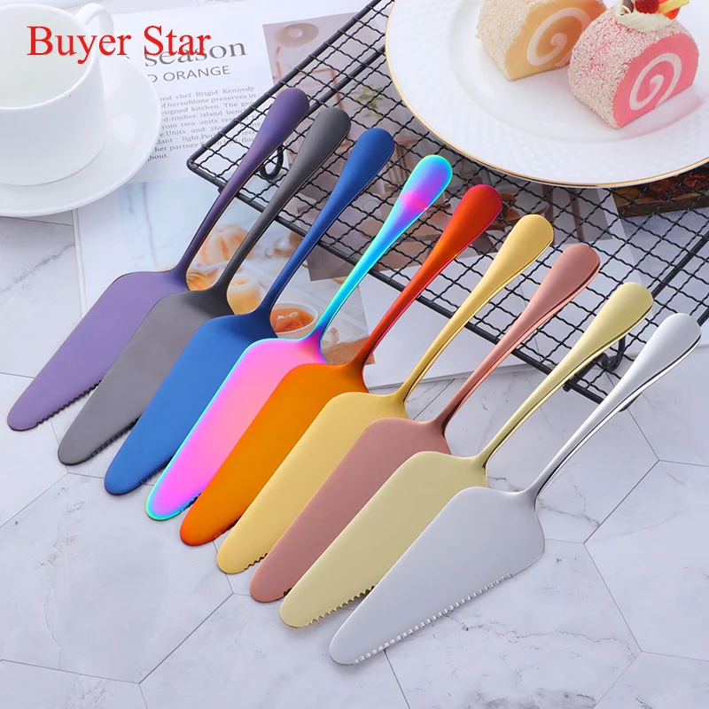 2PCS Stainless Steel Cake Shovel Golden Pizza Cheese Service tools Knife Baking Cooking Tools set bakeware metal Turner Divider