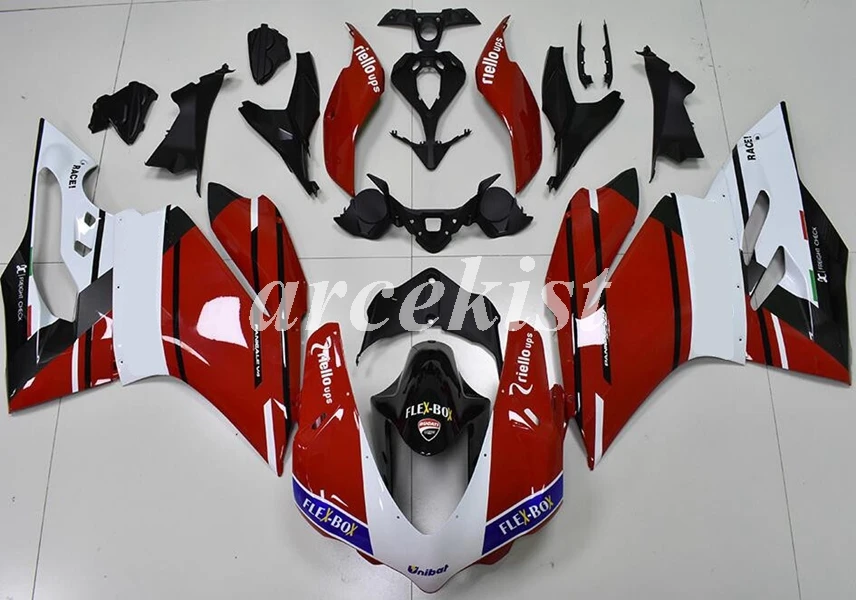 Литье под давлением ABS Обтекатели подходит для DUCATI 959 1299 Panigale 15 16 17 18 на заказ красный белый
