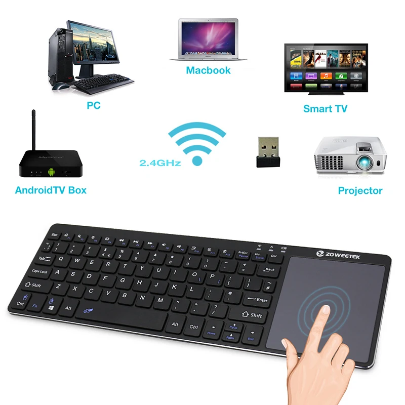 2 4G и Bluetooth клавиатура из алюминиевого сплава можно выбрать несколько языков