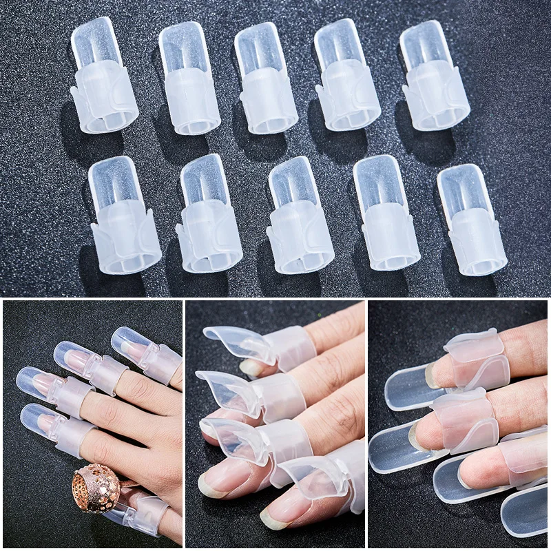 RBAN NAIL 10pcs/set Nail Protector Plastic Covers Shield Clip Manicure Art Care Tool Polish Varnish Protection Tips | Красота и