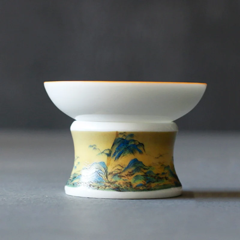 Tea Strainer Ceramic Porcelain Filter Landscape Teaware Accessories Tea Infuser Coffee Leak Milk