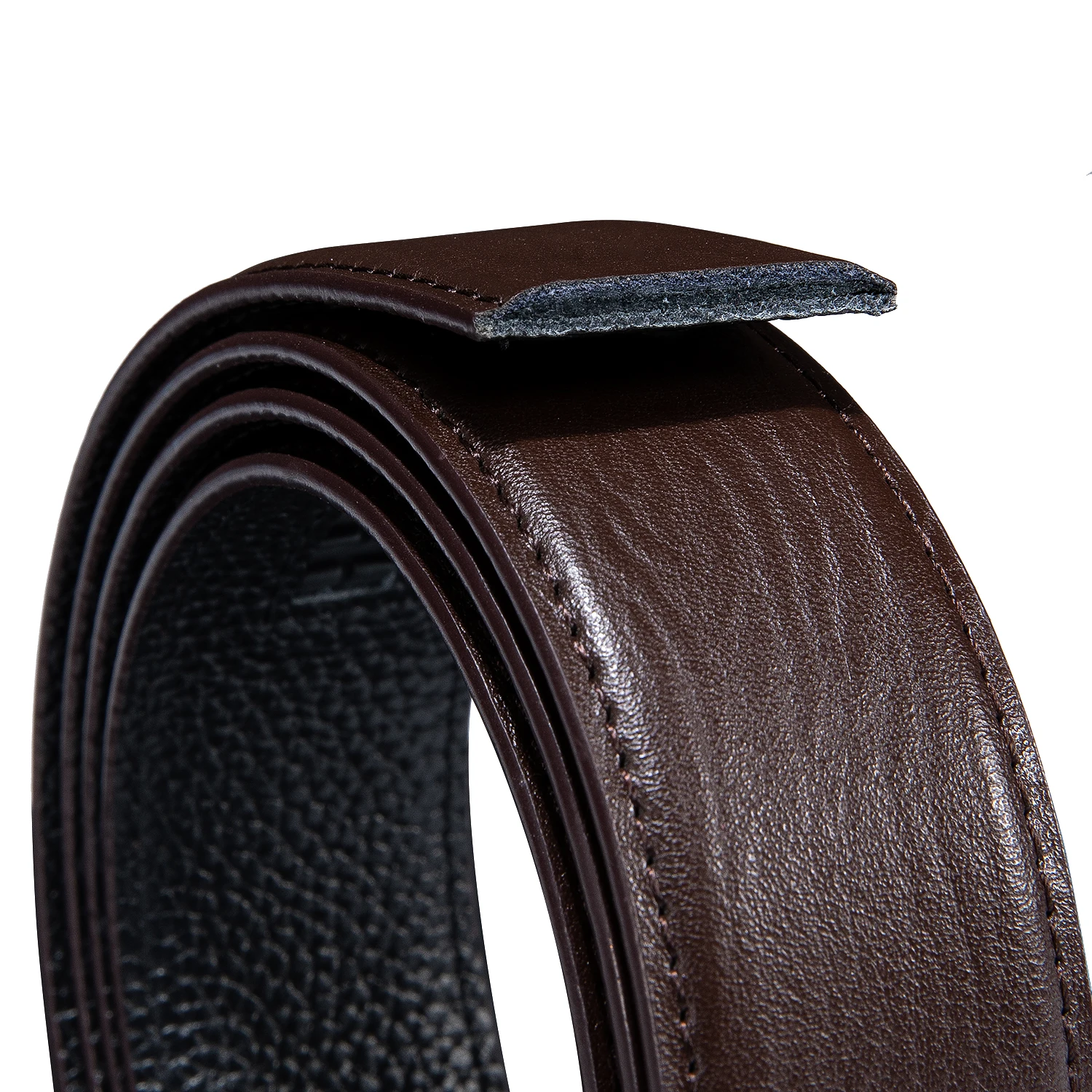 

Роскошный Коричневый мужской ремень 3,5 см без пряжки, высококачественный ремень из воловьей кожи с автоматической пряжкой, мужской ремень