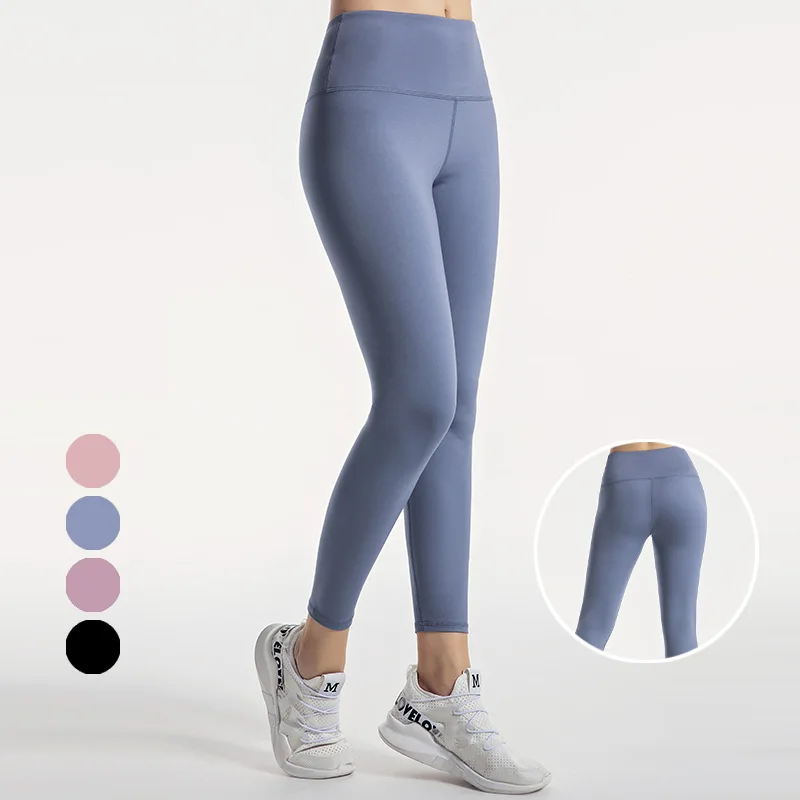 

2020 Summer New Style Buttock Lifting Belly Holding Sports Peach Hip jian shen ku High-waisted Bare Sense Skin Tight Yoga Pants