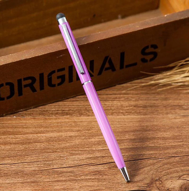 10pcs/lot 2 In 1 Touch Screen Stylus Pen Ballpoint Pens Office School Supplies Gift Roller Ball Pen