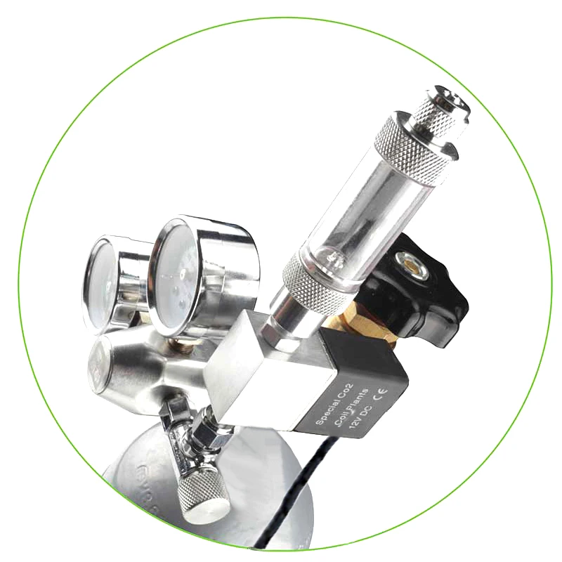 ZRDR DIY Aquarium CO2 Regulator Non-return Bubble Counter Independent Solenoid Valve Kit Fish Tank CO2 Pressure Reducing Valve 3