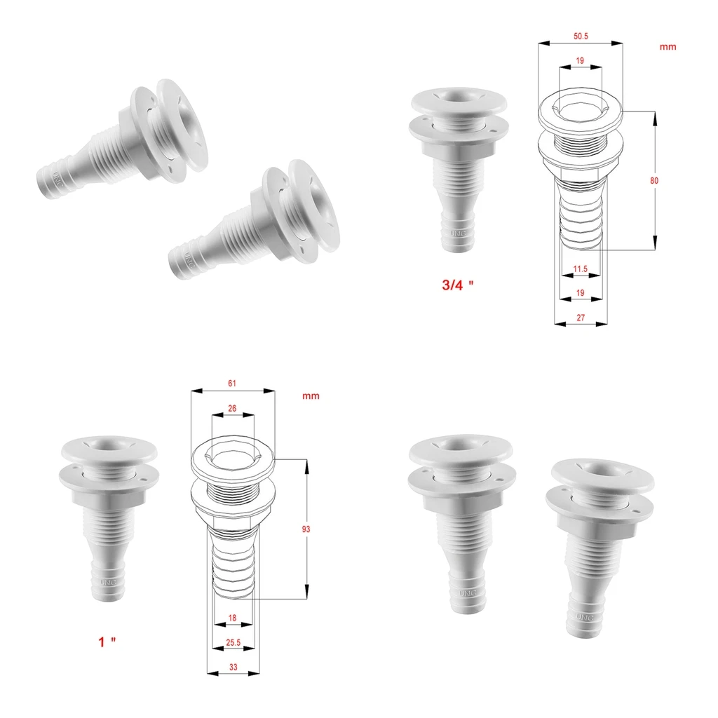 2x"& 2x3/4" через корпус откачивающий насос штуцера шланга разъем для бакен яхты