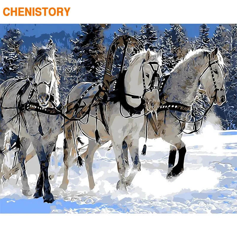 Chenistory рамка животные Diy картина по номерам Комплект Современная Настенная живопись холст по номерам ручная роспись картина маслом для домашний декор - Цвет: 991584
