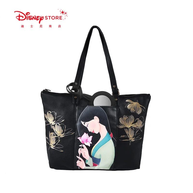 

Original Disney Fashion Mulan Tote Bag Large Capacity Women's Single Shoulder Handbag Retro Big Bag