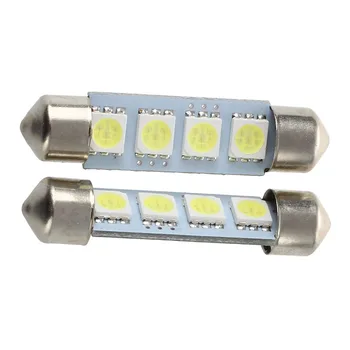 

2 White 4 SMD LED Festoon Interior e Bulb Light 41MM