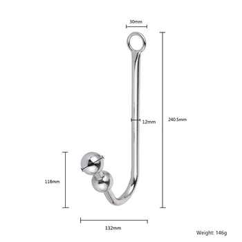 Stainless Steel Anal Sex Toys Hook With Anal Beads Hole Anal Hook Metal Butt Plug Anal Adult Product For Ass Plug Sex Shop 5