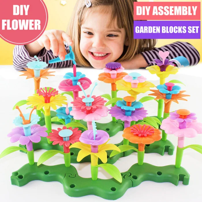 Flower Building Toy Garden Blocks Set for Kids Children Educational Plays Early Learning UD88