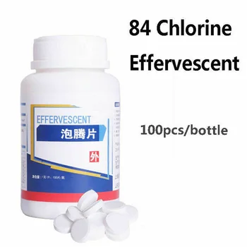 

84 Disinfection Tablet 100/200pcs Effervescent Chlorine Tablets Laundry Home Disinfection with 500ml Sprayer Pot DEC889