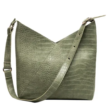 

High Capacity Crocodile Pattern PU Leather Shoulder Bags For Women New Composite Female Crossbody Messenger Bag Ladies' Handbags